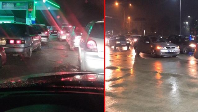 LPG'ye gelen zam nedeniyle akaryakıt istasyonlarında uzun kuyruklar oluştu