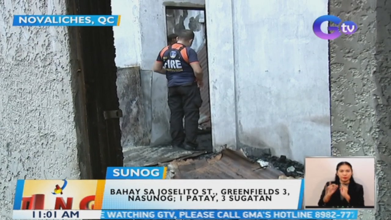 Bahay sa Joselito st., Greenfields 3 sa Novaliches, QC, nasunog; 1 patay, 3 sugatan | BT