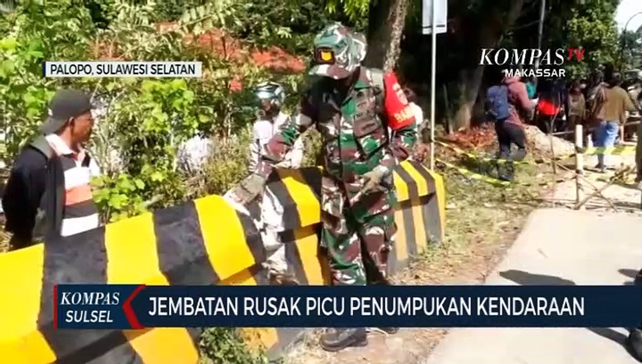Jembatan Rusak Picu Penumpukan Kendaraan