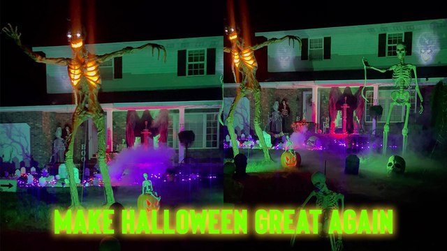'NY woman unveils SPOOKY front yard decor as she strives to 'Make Halloween Great Again!''