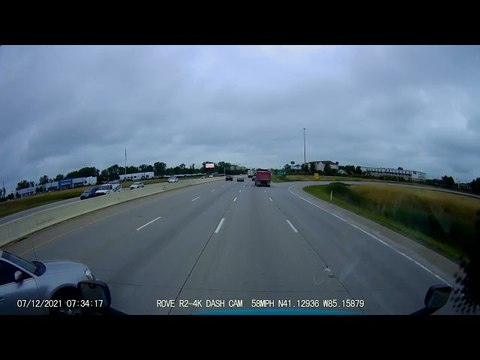 Car Spins Out Inches From Semi Truck
