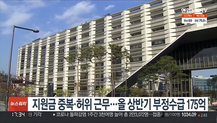 지원금 중복·허위 근무…올 상반기 부정수급 175억