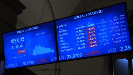 El Ibex 35 cotiza a la baja y lejos de los 9.200 puntos