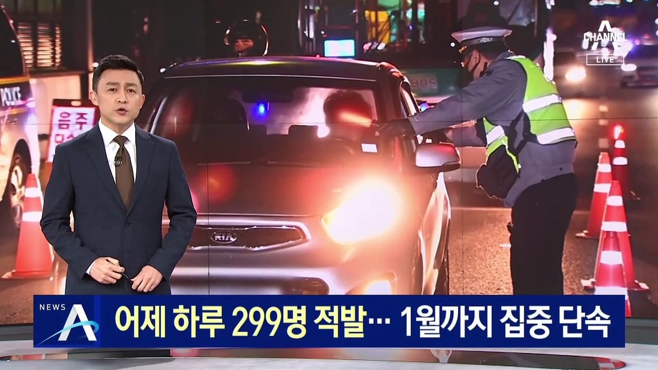 하루에만 음주운전 299명 적발…1월까지 집중 단속