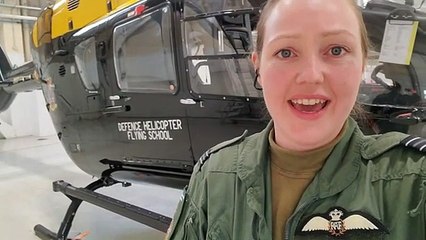 Trainee RAF pilot Lillie Weaver, from Bordon, sings 'We'll Meet Again' in tribute to VE Day 75