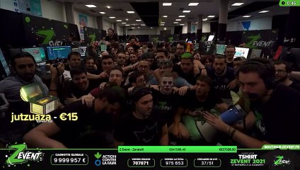 Le moment du passage à 10 millions d'euros récoltés par le Z Event