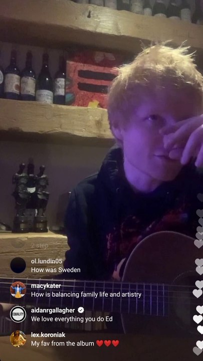 Ed Sheeran live singing overpass graffiti with acoustic guitar