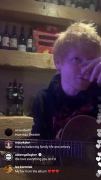 Ed Sheeran live singing overpass graffiti with acoustic guitar