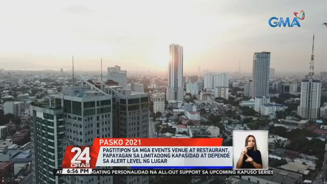 Pagtitipon sa mga events venue at restaurant, papayagan sa limitadong kapasidad at depende sa alert level ng lugar | 24 Oras