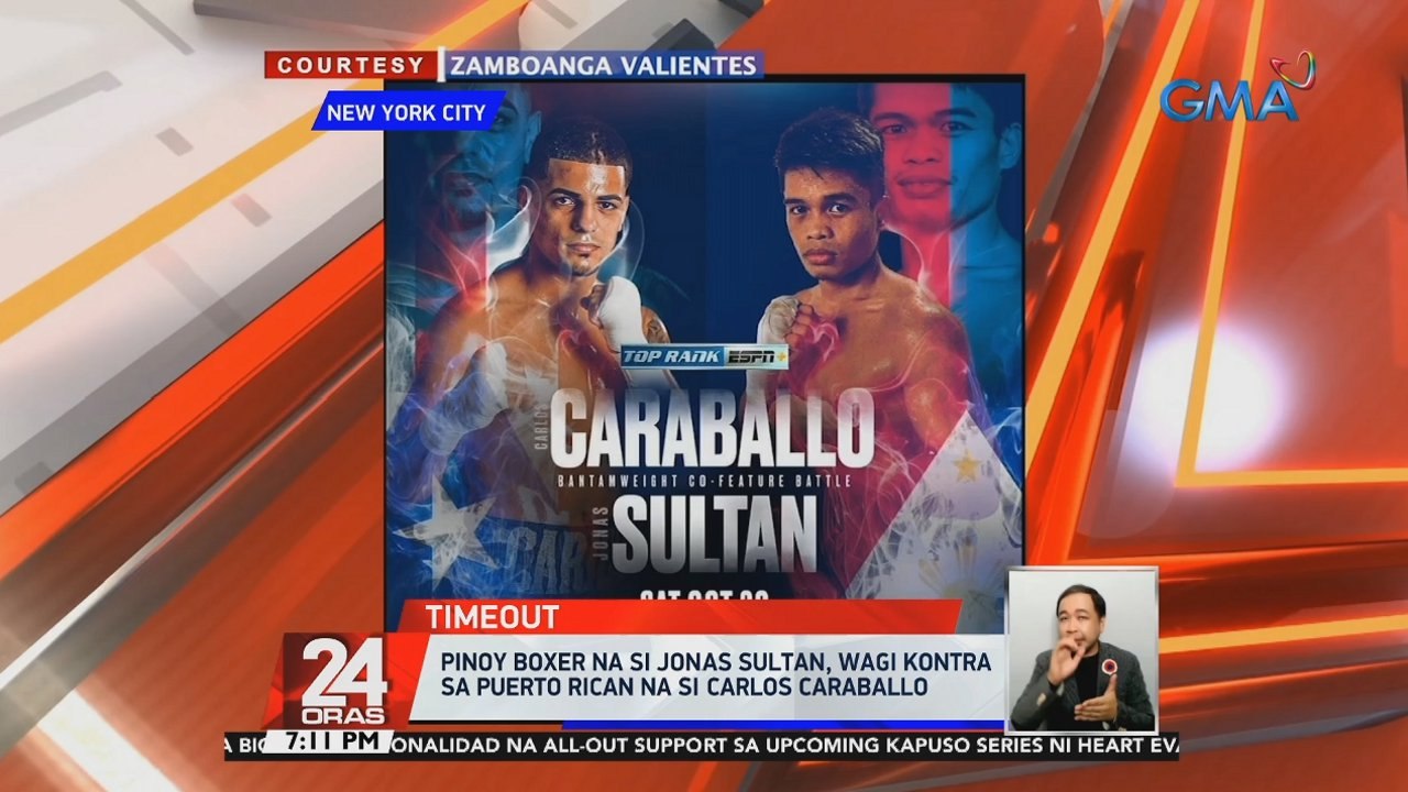 Pinoy boxer na si Jonas Sultan, wagi kontra sa Puerto Rican na si Carlos Caraballo | 24 Oras