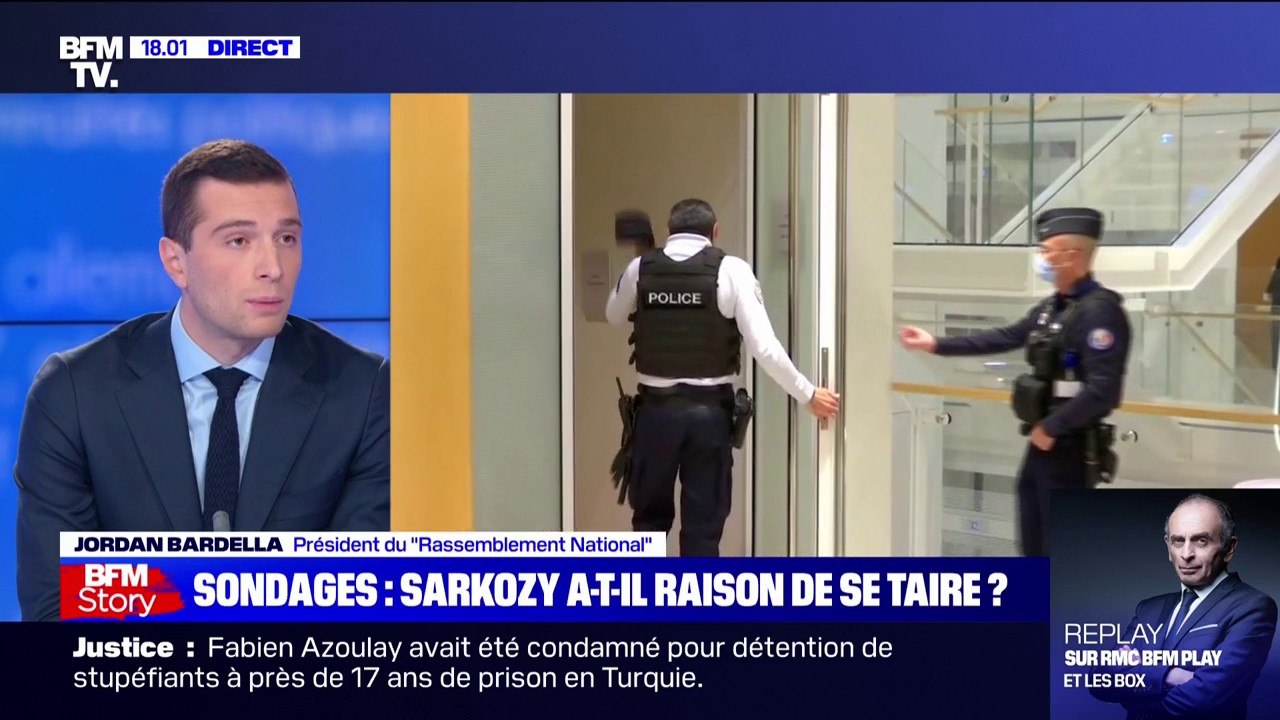 Jordan Bardella à propos de Nicolas Sarkozy: "Je trouve le mandat d'amener un peu humiliant pour la fonction présidentielle"
