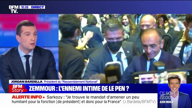 Jordan Bardella déplore qu'Éric Zemmour passe plus de temps à taper sur Marine Le Pen qu'Emmanuel Macron