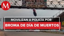 Policías de Veracruz atienden reporte de cuerpos colgados... eran de broma por Día de Muertos