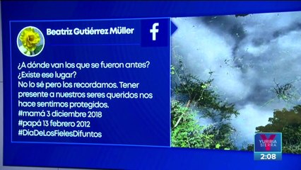 Beatriz Guitérrez Müller recuerda a sus padres este Día de Muertos