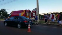 Motociclista sofre queda e precisa dos cuidados do Siate no Bairro Brasília