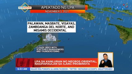 LPA sa kanluran ng Negros Oriental, nagpapaulan sa ilang probinsya | UB
