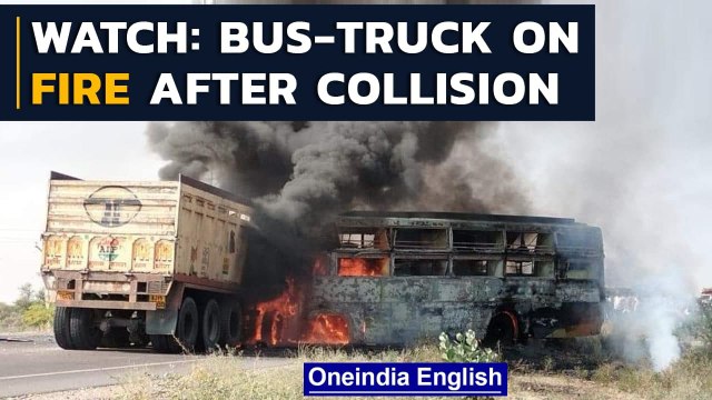 Rajasthan: 12 people die after bus collides with tanker in Barmer-Jodhpur Highway | Oneindia News