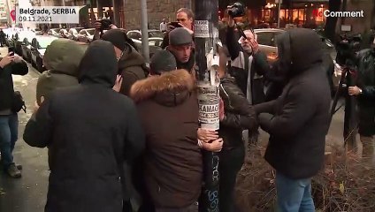 Serbian police keep activists from Mladic mural