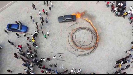 Drift gösterisi bir anda alevli gösteriye döndü