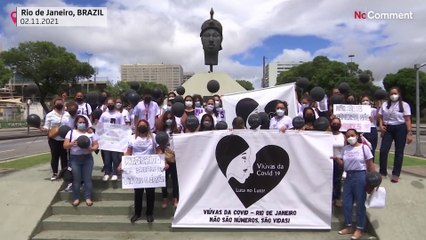 Widows of COVID-19 victims pay homage in Brazil