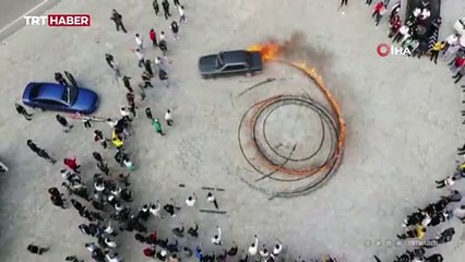 Drift gösterisi bir anda alevli gösteriye döndü