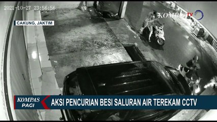 Besi Selokan Depan Ruko Dicuri 6 Orang Pakai Motor