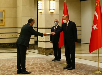 Ukrayna Büyükelçisi Bodnar, Cumhurbaşkanı Erdoğan'a güven mektubu sundu