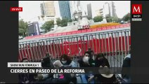 Cierran vialidades en Paseo de la Reforma por demostración de 'Checo' Pérez