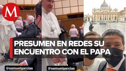 Samuel García y Mariana Rodríguez van a audiencia con papa Francisco; lo invitan a visitar NL