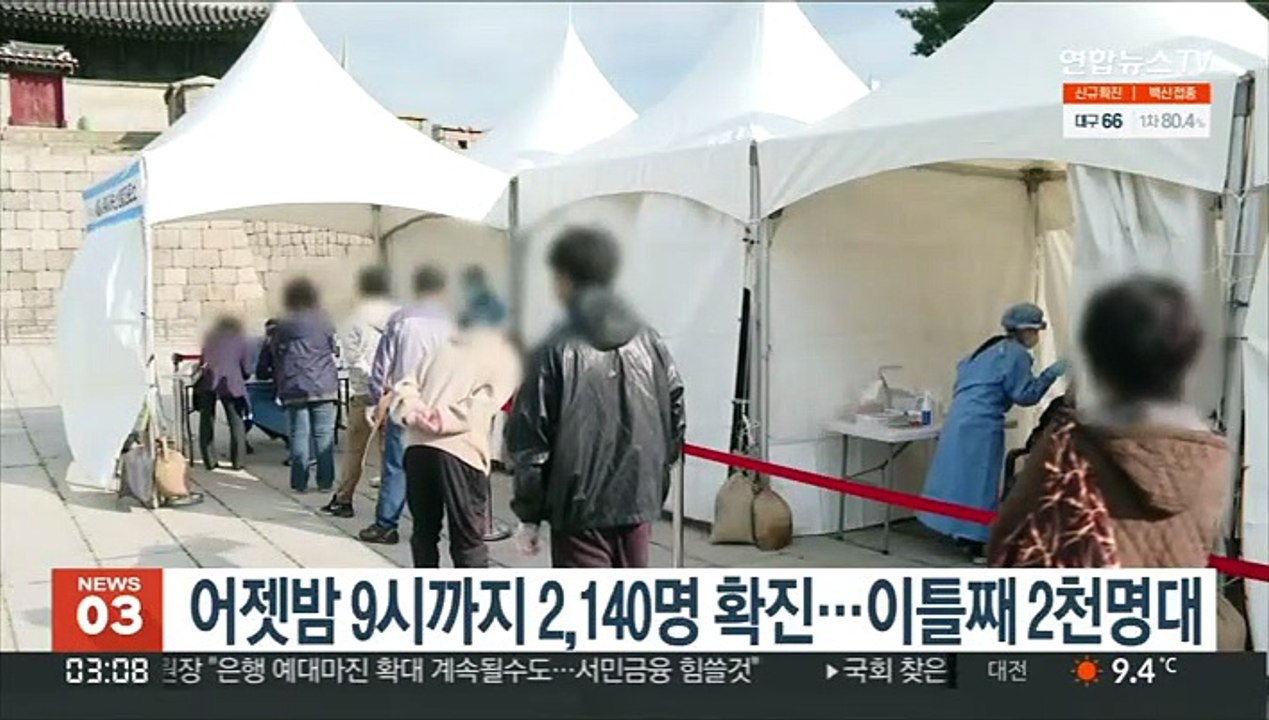 어젯밤 9시까지 2,140명 확진…이틀째 2천명대