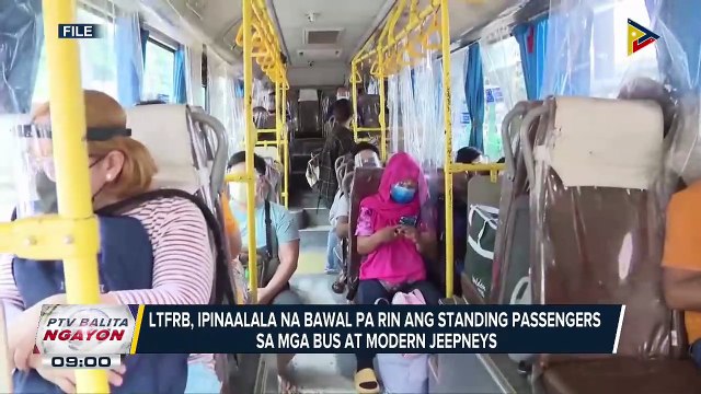 LTFRB, ipinaalala na bawal pa rin ang standing passengers sa mga bus at modern jeepneys