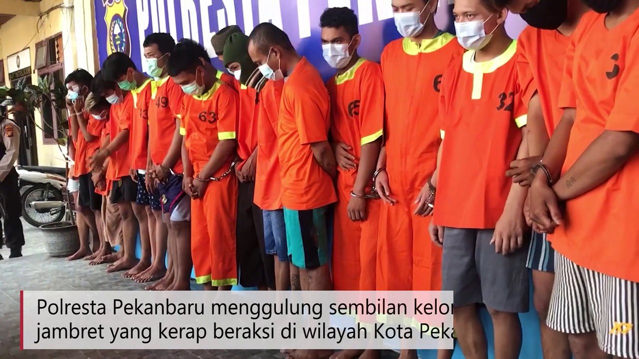 JAJARAN POLRESTA PEKANBARU RINGKUS 9 KELOMPOK JAMBRET YANG BERAKSI DI PEKANBARU !!
