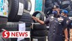 Cops seize RM600,000 worth of smuggled tyres in Johor Baru CIQ bust, two suspects arrested