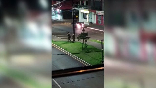 Imagens mostram ação da PM após roubo em Cooperativa de Crédito em Três Barras; SAMU e Bombeiros de Cascavel foram mobilizados