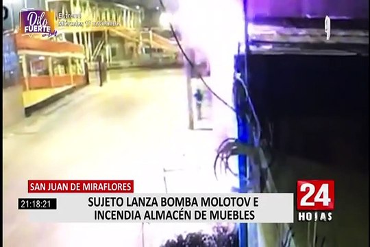 SJM: incendio en almacén de muebles fue provocado por sujeto que lanzó bomba molotov