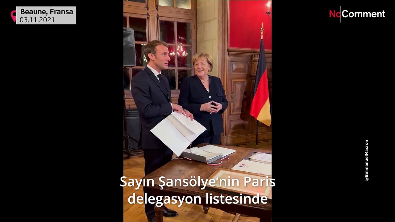 Merkel'e veda eden Macron: Benim gibi aceleci bir lidere gösterdiğiniz sabır için teşekkür ederim
