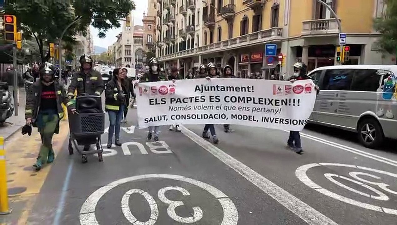 Manifestació de Bombers de Barcelona