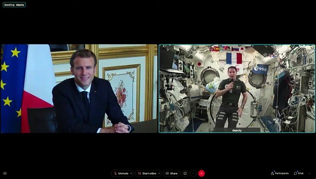 Dans une conversation vidéo depuis la Station spatiale internationale, l'astronaute Thomas Pesquet a décrit au président Emmanuel Macron les dégâts climatiques sur Terre qu'il a vu depuis l'espace - Regardez