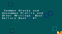 Common Stocks and Uncommon Profits and Other Writings  Best Sellers Rank : #1