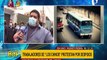 Cobradores de los buses de “Los Chinos” protestan por despidos