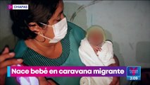 Kevin es el primer bebé que nace en medio de la caravana migrante