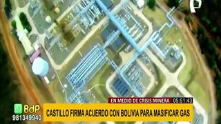 Presidente Castillo firmó acuerdos con Bolivia para masificar el gas natural
