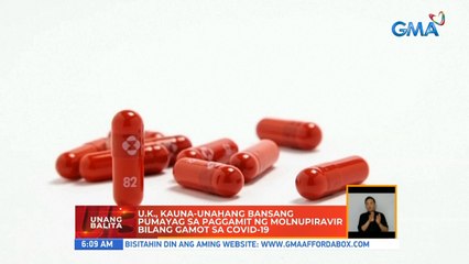 U.K., kauna-unahang bansang pumayag sa paggamit ng Molnupiravir bilang gamot sa COVID-19 | UB