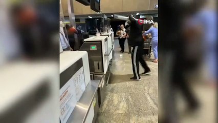 Havalimanında dehşet! Ortalığı savaş alanına çevirdi