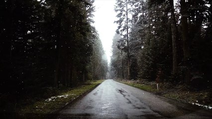 Beautiful Snowing Road Free Footage!