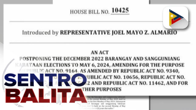 Panukalang pagpapaliban sa barangay at SK elections, isinusulong sa Kamara