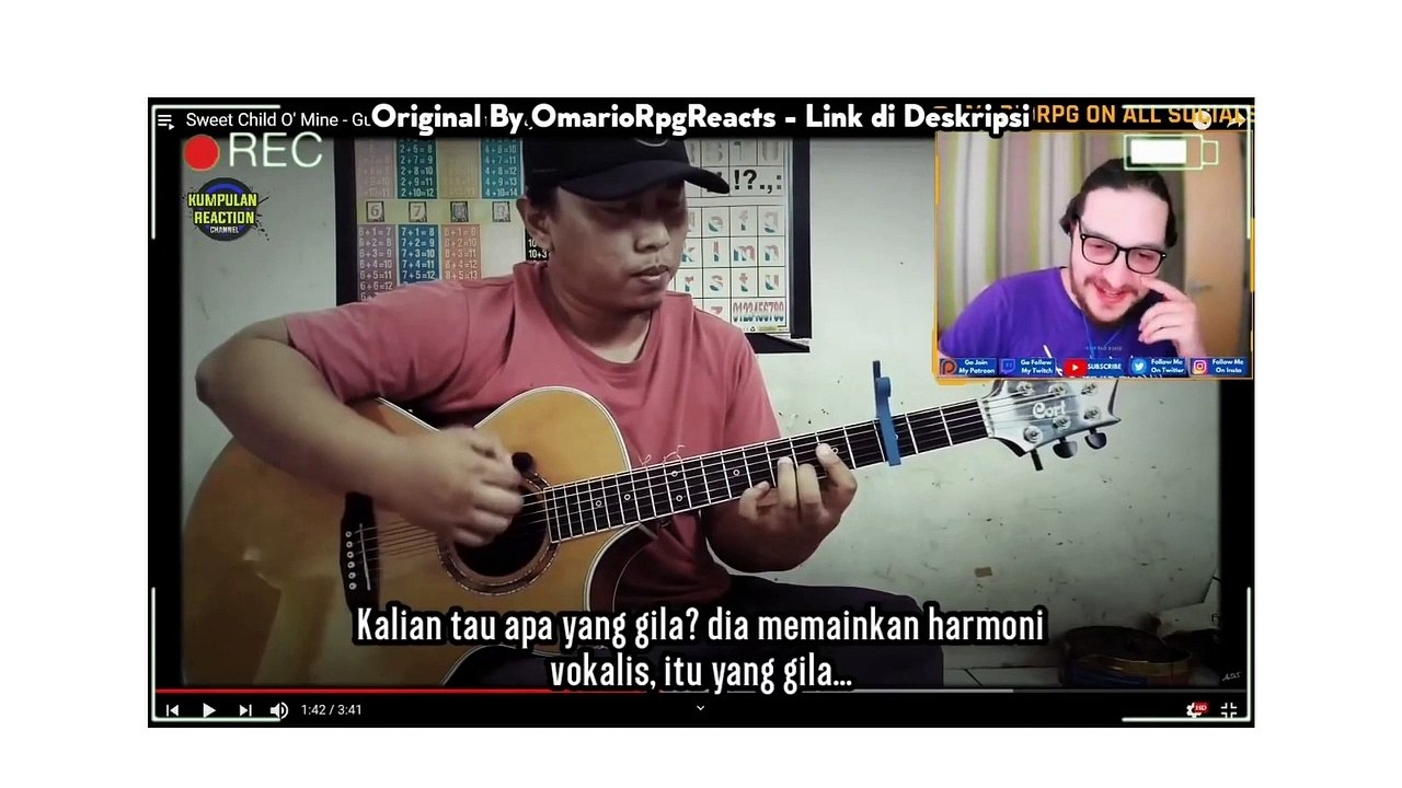 Ekspresi Reaktor Luar "OmarioRpgReact" Sombong Diawal || Namun Setelah Tahu skill Fingerstyle-nya...