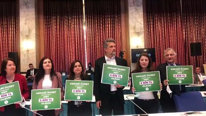 HDP’den Plan ve Bütçe Komisyonunda asgari ücret eylemi: "Asgari ücret vergiden muaf net 5 bin TL olsun"