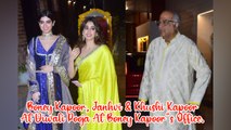 Boney Kapoor, Janhvi & Khushi Kapoor At Diwali Pooja At Boney Kapoor’s Office