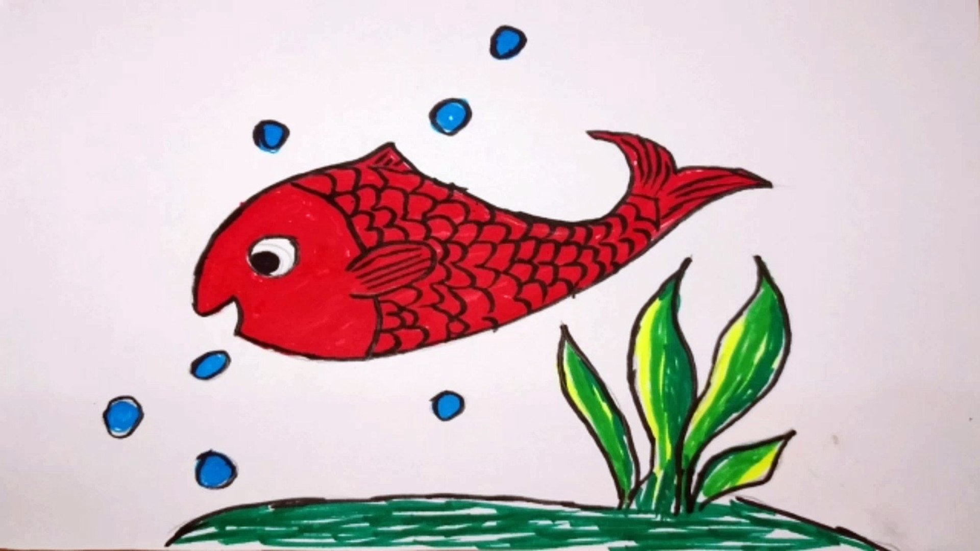 How to draw easy fish for kids - video Dailymotion